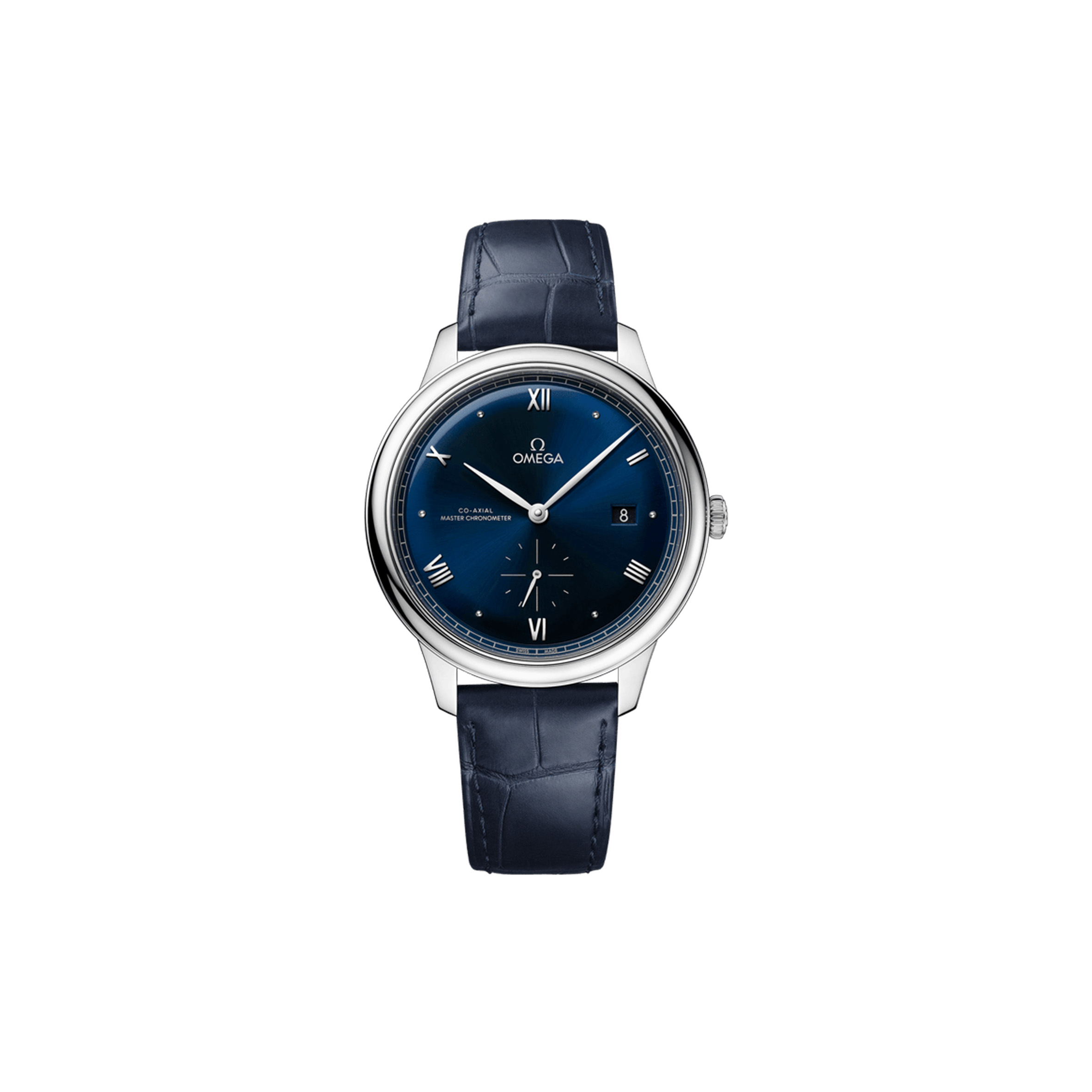 0me*ga de villeprestige41 mm, steel on leather strap 434.13.41.20.03.001